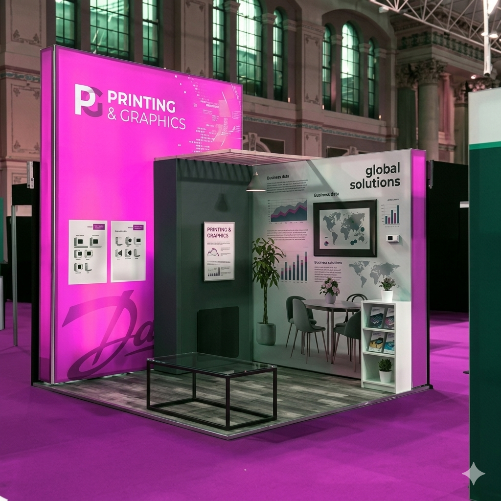 Premium LED Backlit Exhibition Booth – Custom Glow Graphics